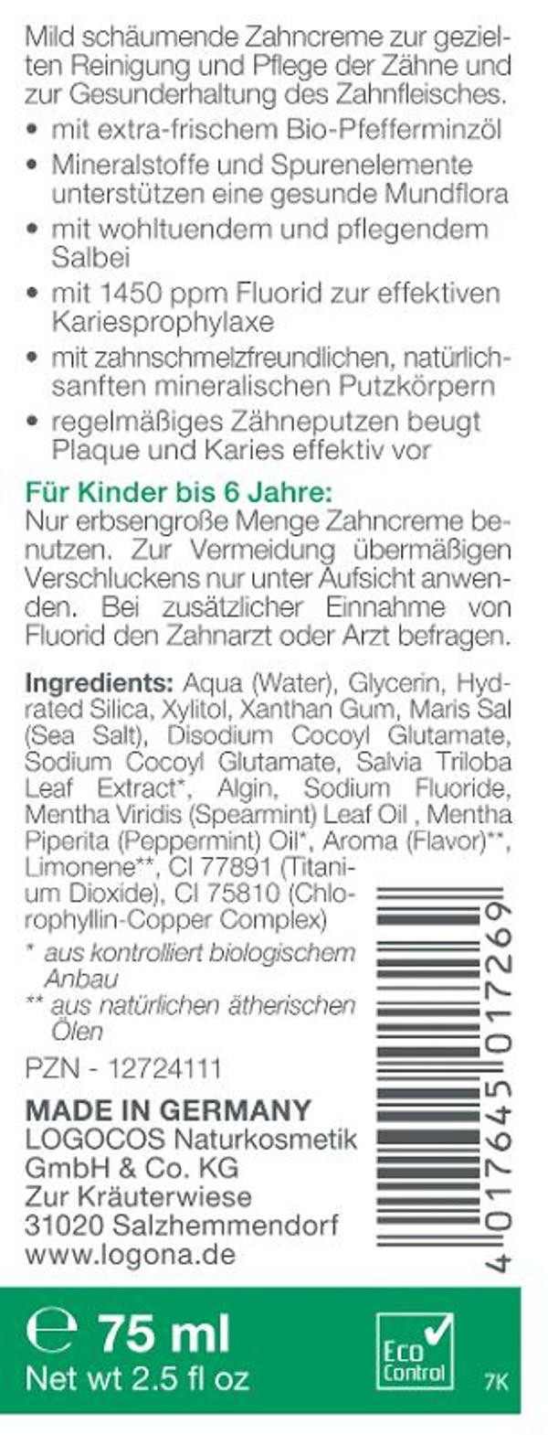 Produktfoto zu Rundumschutz Zahncreme von Logona