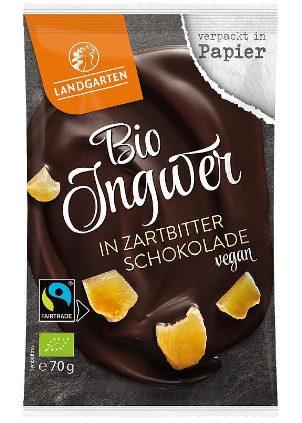 Produktfoto zu Ingwer in Zartbitter Schokolade von Landgarten