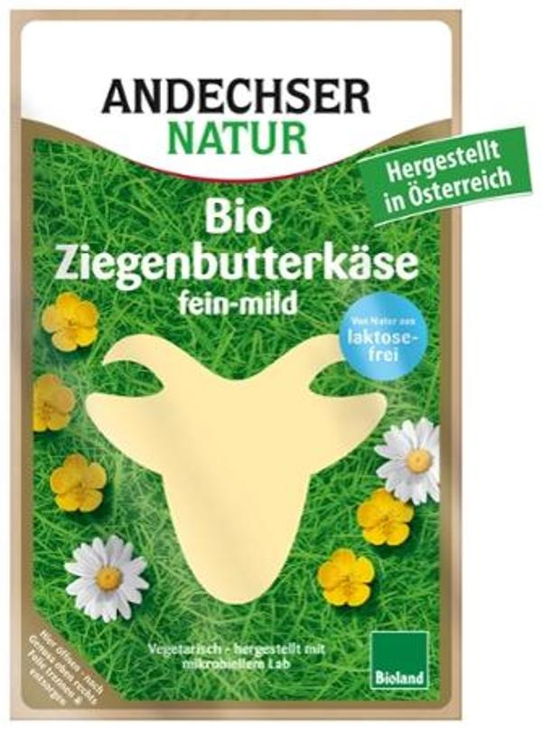 Produktfoto zu Ziegenbutterkäse in Scheiben, laktosefrei von Andechser Natur