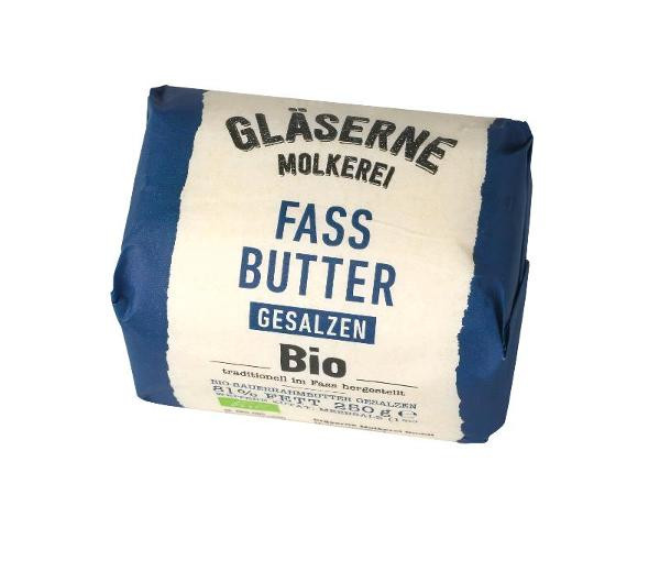 Produktfoto zu Fassbutter Sauerrahm, leicht gesalzen von der Gläsernen Molkerei