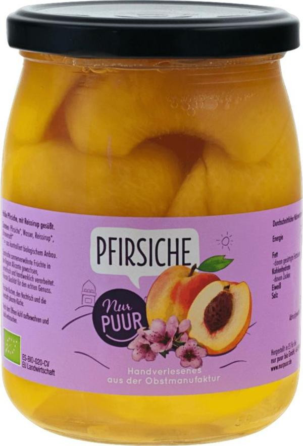 Produktfoto zu Eingelegt Pfirsiche im Glas von nur puur