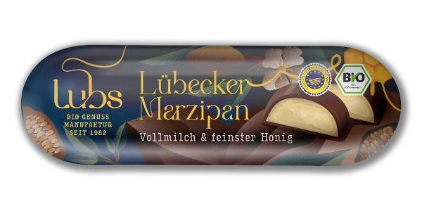 Produktfoto zu Marzipanbrot mit Vollmilchschokolade von Lubs