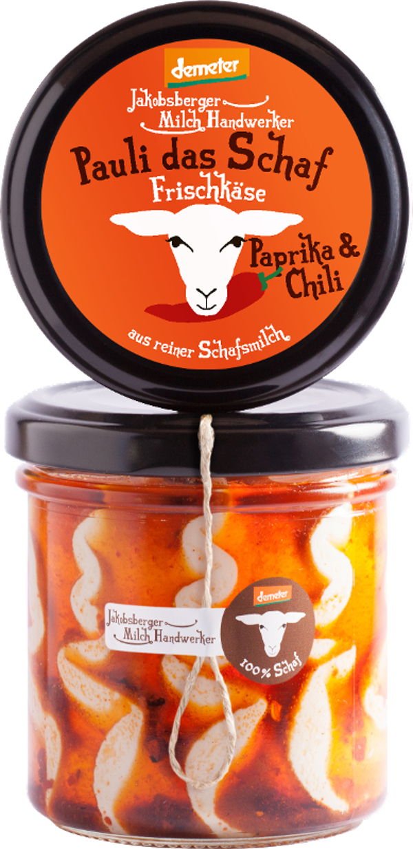 Produktfoto zu Pauli das Schaf Frischkäse Paprika, Chili von Jakobsberger