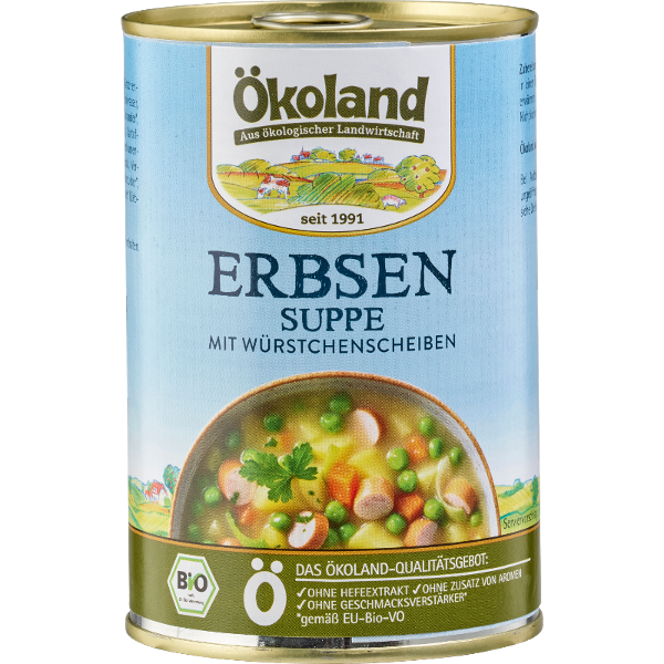 Produktfoto zu Erbsensuppe mit Würstchenscheiben von Ökoland