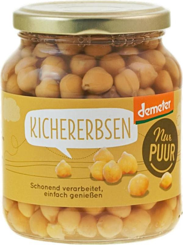 Produktfoto zu Kichererbsen im Glas von nur puur