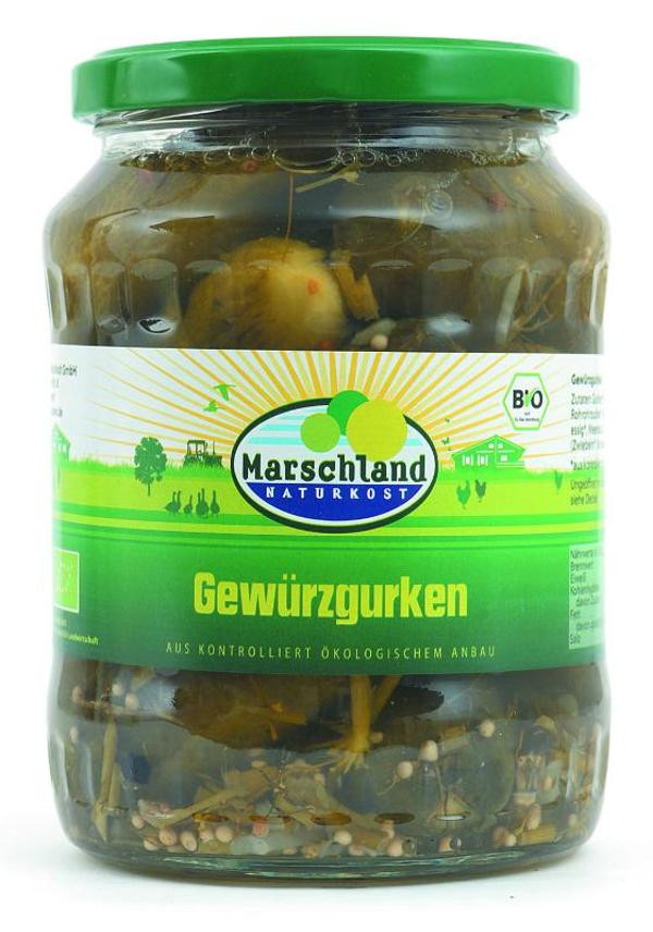 Produktfoto zu Gewürzgurken im Glas von Marschland