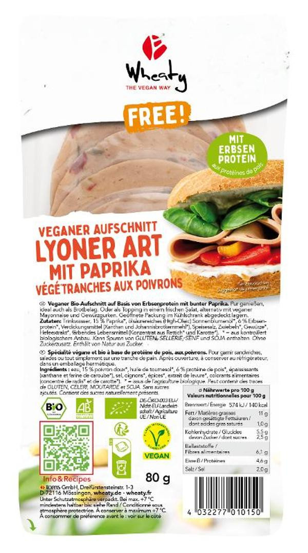 Produktfoto zu Lyoner Art mit Paprika von Wheaty